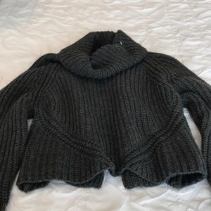 NWT Grey loose cable sweater